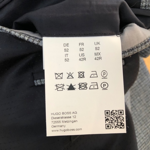 Men's 42R Hugo Boss Blue Tweed Two Button Wool Blazer - Picture 8 of 14